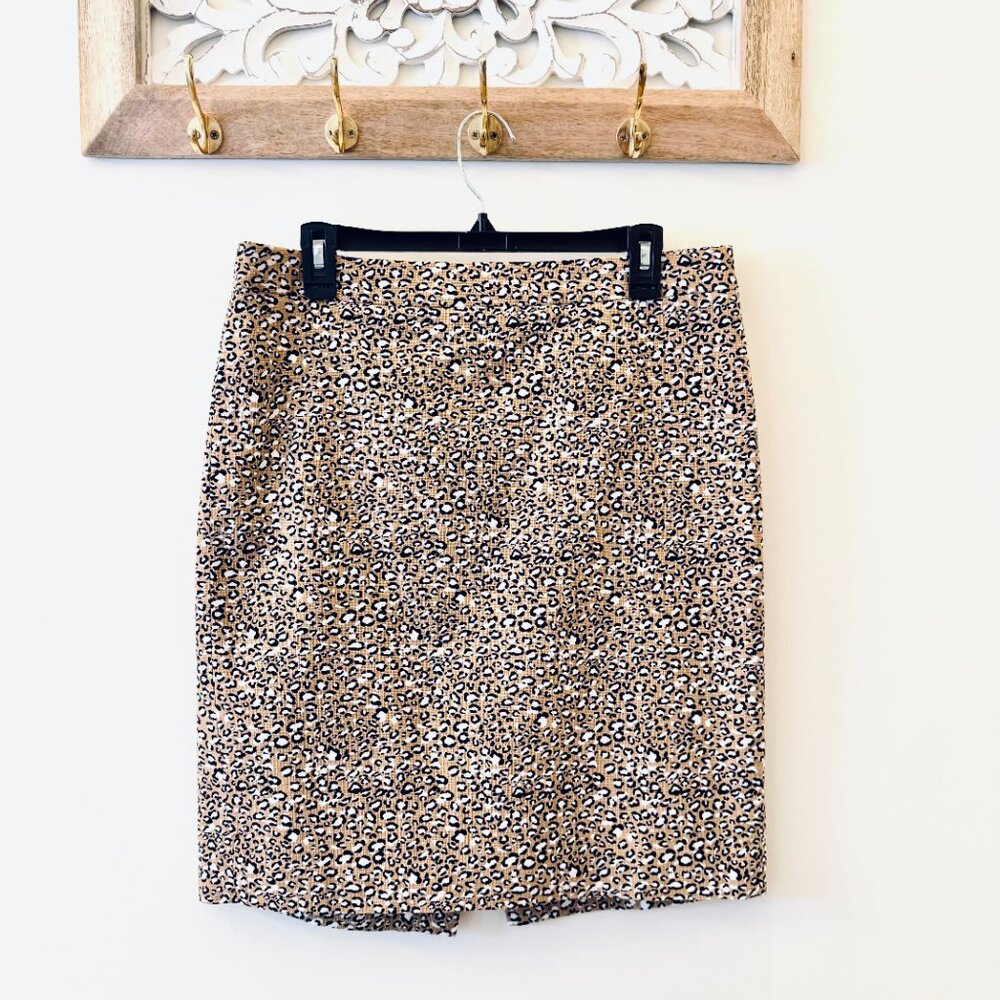 J Crew Animal Print Pencil Skirt Zipper Style